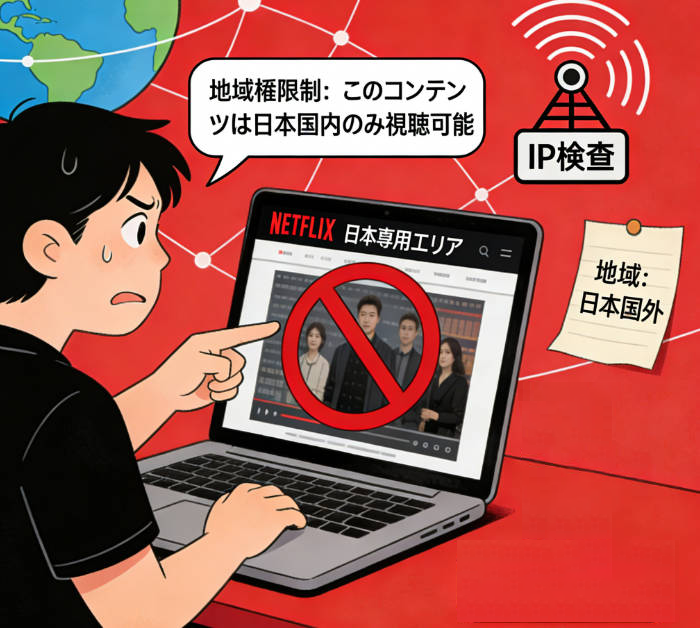 IP 주소 기반 지역 제한示意图 – 넷플릭스 접속 원리